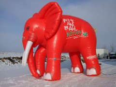 Aufblasbare Dekoration Bühnendeko Veranstaltungsdeko Werbedisplays Werbeartikel Messedeko Figuren Tiere XXL Elefant